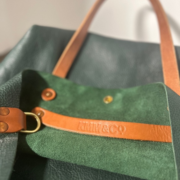 **SOLD—KMM & Co. Green Kodiak Leather Tote & Crossbody Bag - Picture 6 of 9